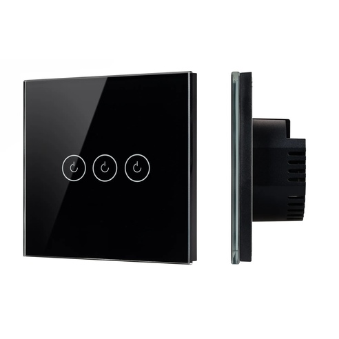 Выключатель сенсорный SWT-OMALI-S03-ZB-BK (250V, 10A, Zigbee) (Arlight, Стекло)