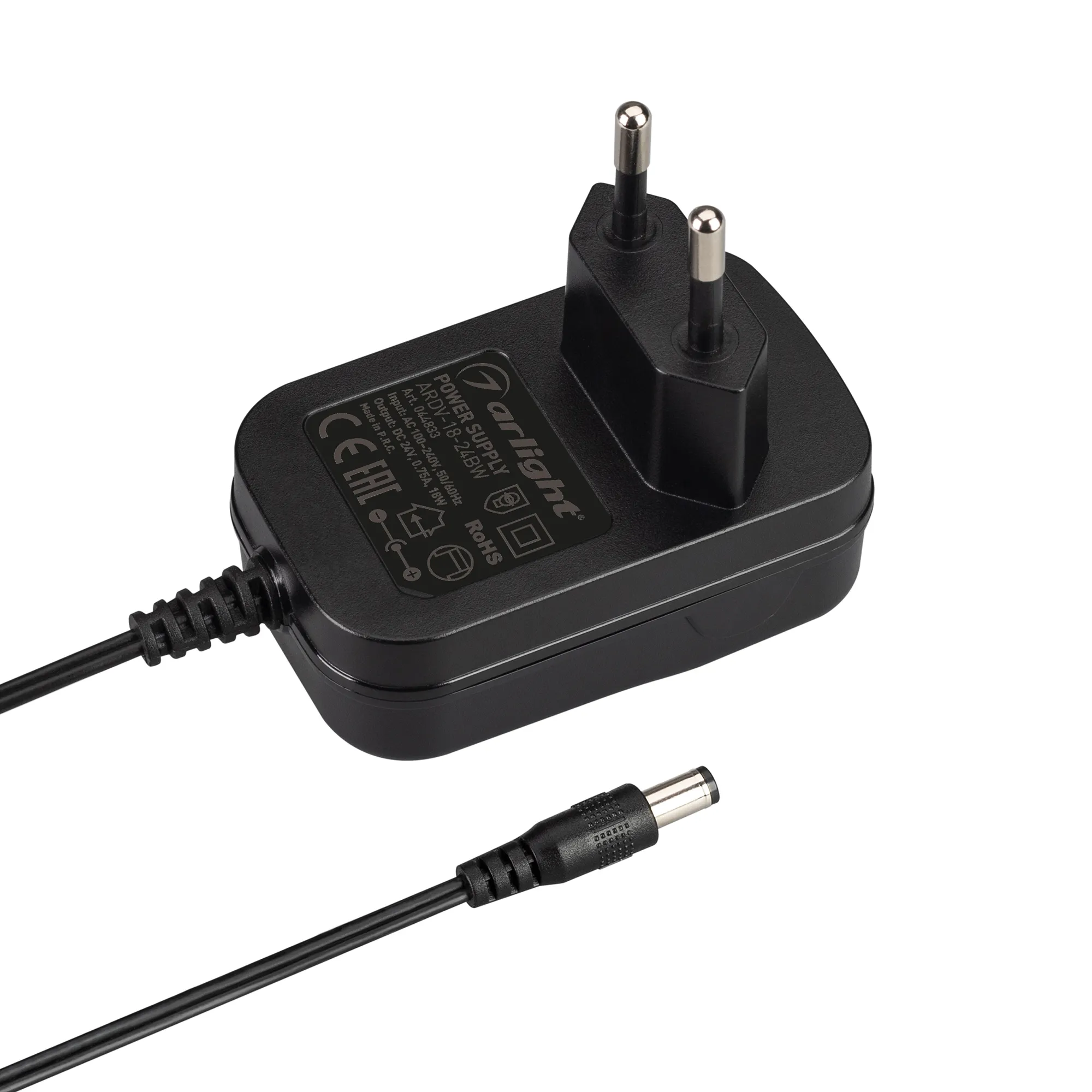 Блок питания ARDV-18-24BW (24V, 0.75A, 18W) (Arlight, Адаптер, 3 года) - изображение товара